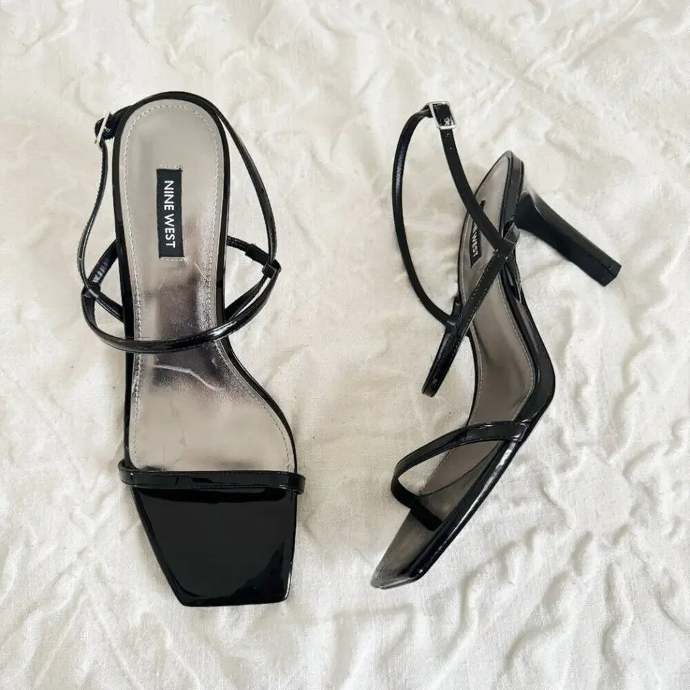BOGO Nine West Olah Square Toe Heeled Dress Sandals Size 10.5 New